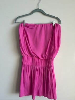 DO+BE Strapless Hot Pink Blouson Dress
